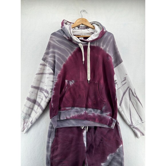 NSF Two Piece Lounge Set L Lissette Hoodie Sayde Jogger Wilde Magenta Dye Purple - Picture 2 of 16